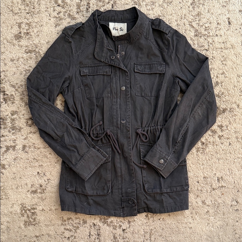 Per Se Charcoal Utility Jacket for Women